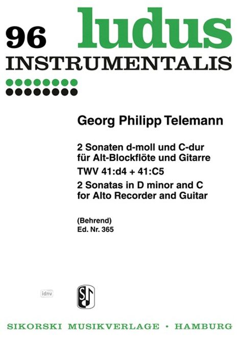 Georg Philipp Telemann: Telem.,G.P.         :2 Sonaten /Bfl-A,Git /KT, Noten