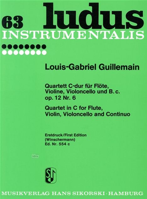 Louis-Gabriel Guillemain: Quartett C-Dur op. 12/6, Noten