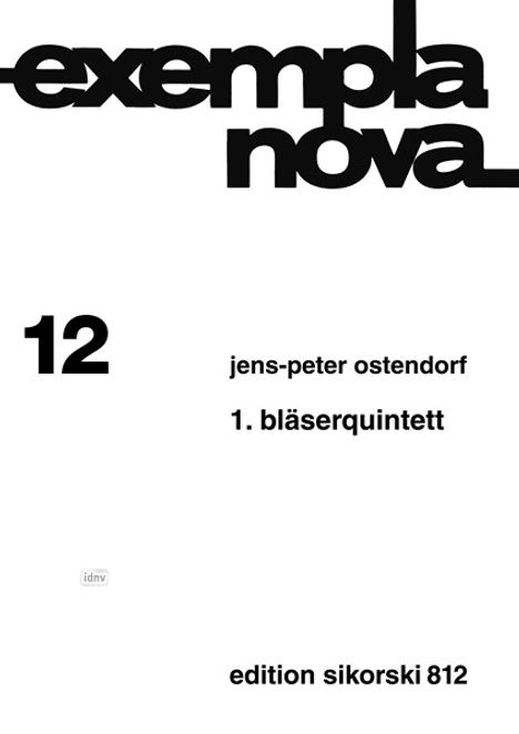 Jens-Peter Ostendorf: Bläserquintett Nr. 1, Noten