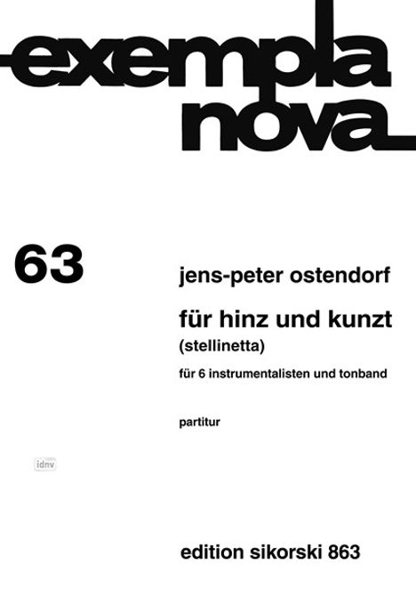 Jens-Peter Ostendorf: Für Hinz und Kunzt, Noten