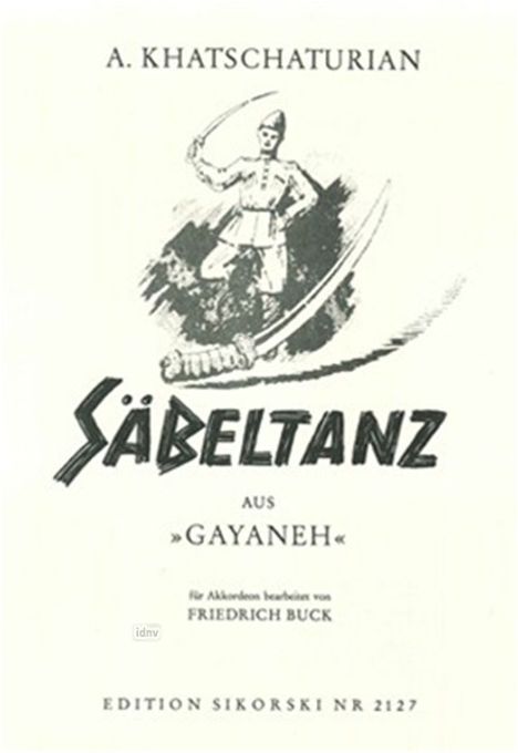 Aram Khachaturian: Säbeltanz aus dem Ballett "Gaj, Noten