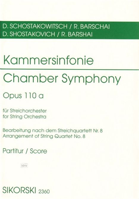 Dmitri Schostakowitsch: Kammersinfonie für Streichorchester op. 110 a, Noten