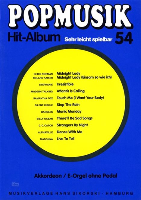 Popmusik Hit-Album, Heft 54, Noten