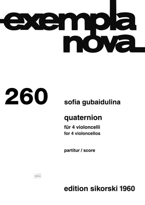 Sofia Gubaidulina: Quaternion für 4 Violoncelli, Noten
