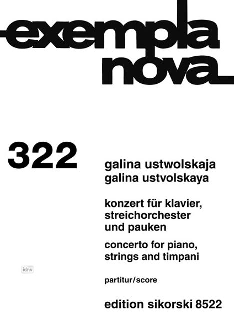Galina Ustvolskaya: Konzert, Noten