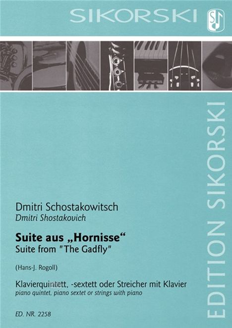 Dmitri Schostakowitsch: Suite aus der Filmmusik "Hornisse" für Klavierquintett, Klaviersextett oder Streichorchester mit Klavier, Noten