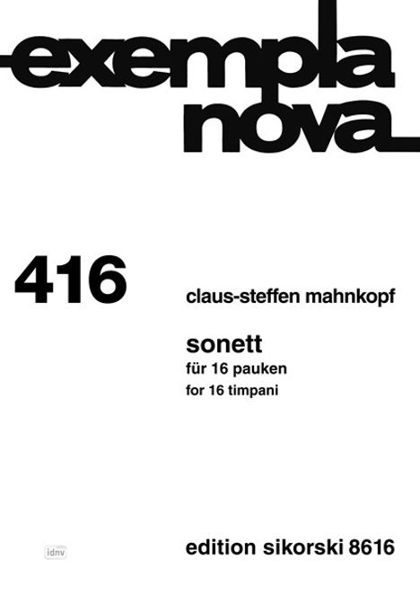 Claus-Steffen Mahnkopf: Sonett, Noten