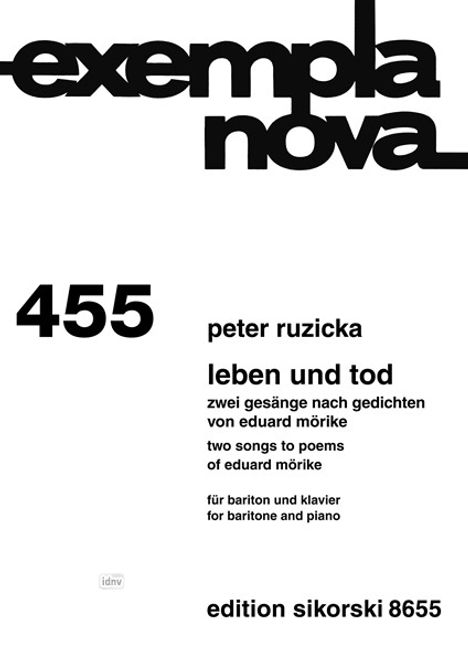 Peter Ruzicka: Leben und Tod, Noten