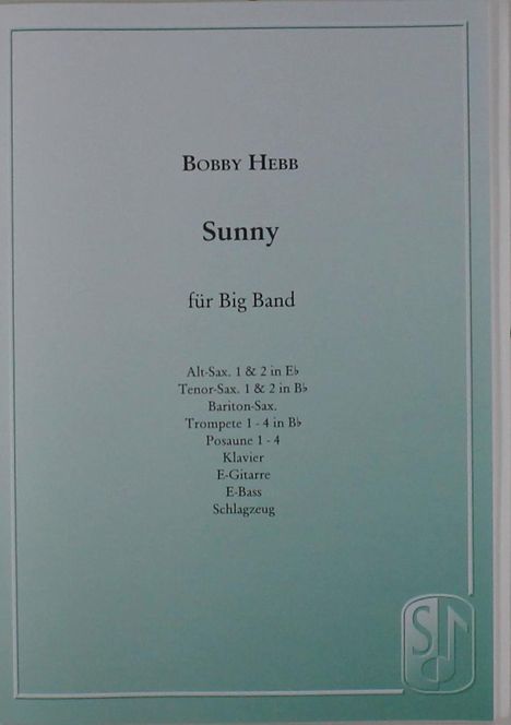 Bobby Hebb: Sunny für Big Band, Noten