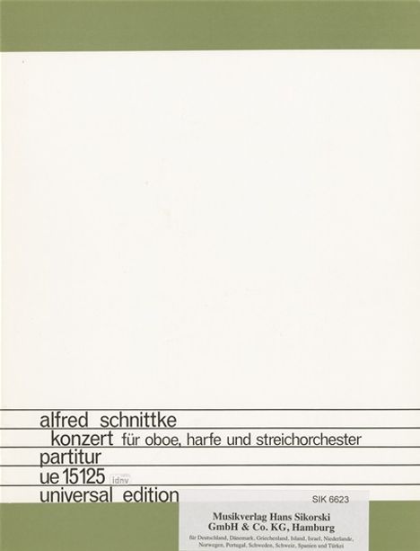 Alfred Schnittke: Concerto for Oboe & Harp, Noten