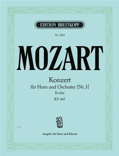 Wolfgang Amadeus Mozart: Konzert für Horn und Orchester, Noten