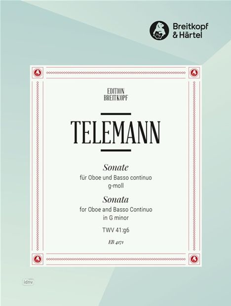 Georg Philipp Telemann: Sonate g-moll TWV 41:g6, Noten