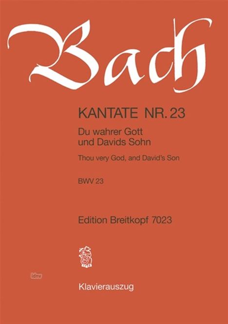 Johann Sebastian Bach: Bach, Johann Sebasti:Kant. Nr. 23 BWV 23 "Du w, Noten