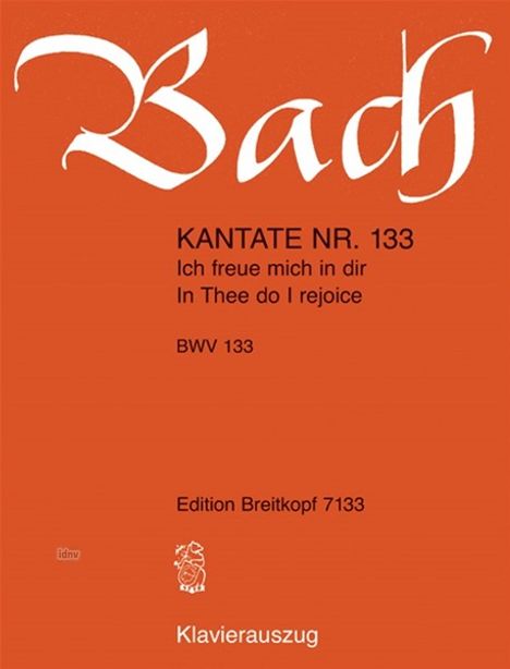 Johann Sebastian Bach: Kantate Nr.133, Klavierauszug, Noten
