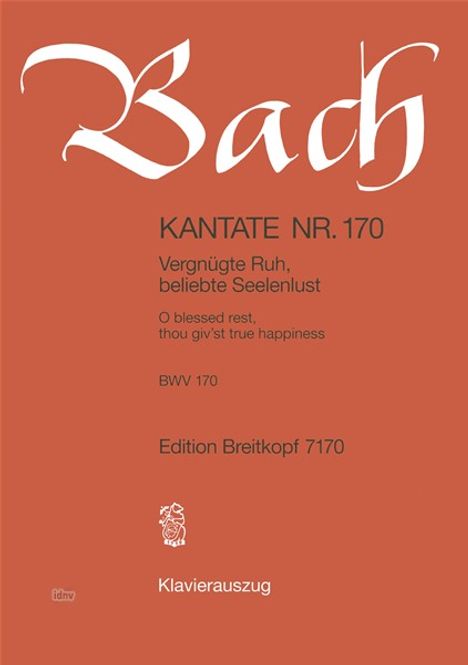 Kantate Nr. 170, Klavierauszug, Noten