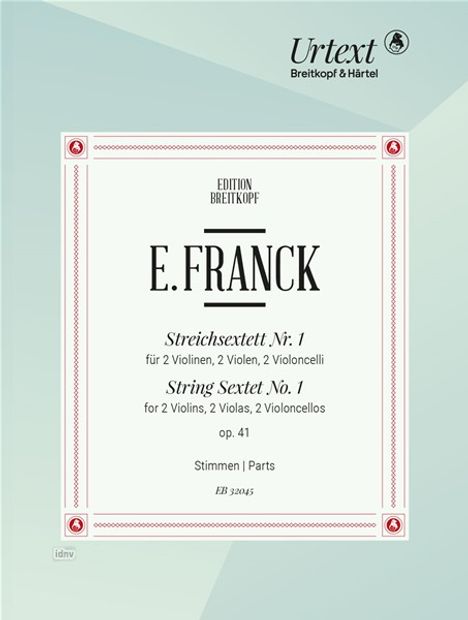 Eduard Franck: Streichsextett Nr. 1 op. 41, Noten