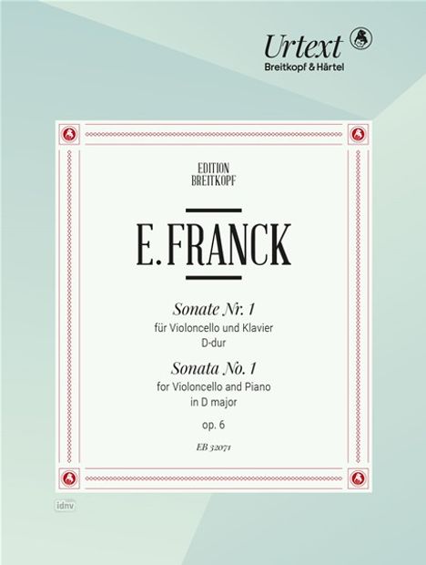Eduard Franck: Sonate in D für Violoncello und Klavier D-Dur op. 6, Noten