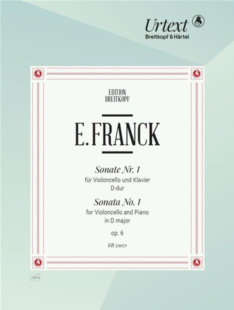 Eduard Franck: Sonate Nr. 1 für Violoncello und Klavier D-dur op. 6, Noten