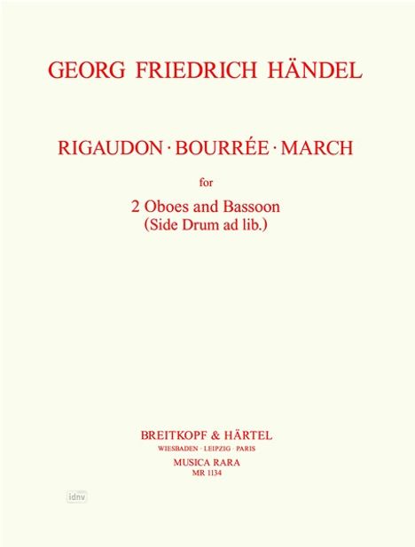 Rigaudon, Bourree und Marche, Noten