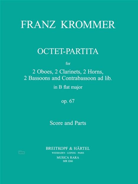 Franz Krommer: Oktett-Partita in B op. 67, Noten