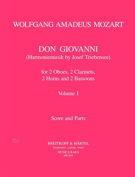 Wolfgang Amadeus Mozart: Don Giovanni Harmoniemusik Ban, Noten