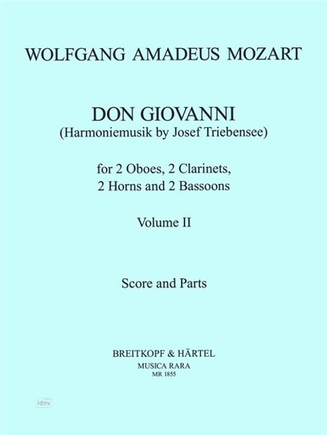 Wolfgang Amadeus Mozart: Don Giovanni Harmoniemusik Ban, Noten