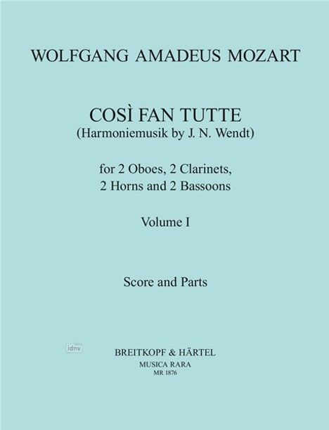 Wolfgang Amadeus Mozart: Cosi Fan Tutte Band I, Noten