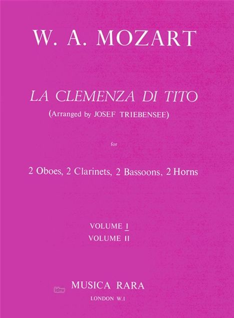 Wolfgang Amadeus Mozart: La Clemenza di Tito Band I, Noten