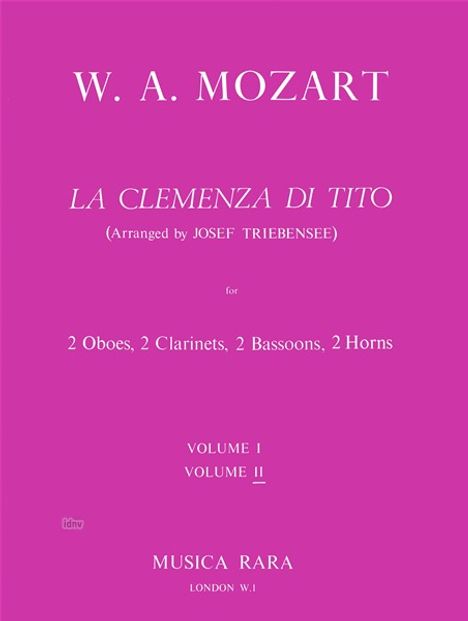 Wolfgang Amadeus Mozart: La Clemenza di Tito Band II, Noten