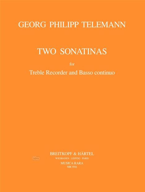 Georg Philipp Telemann: Zwei neue Sonatinen, Noten