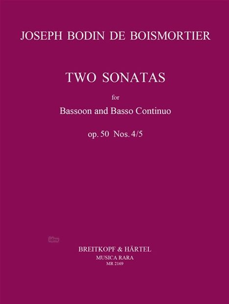 Joseph Bodin de Boismortier: Sonaten in d, c, op. 50/4-5, Noten