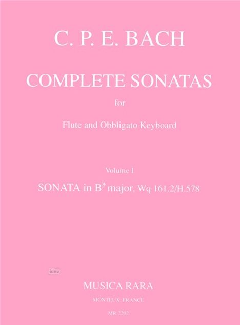 Carl Philipp Emanuel Bach: Sonate in B Wq 161.2, Noten