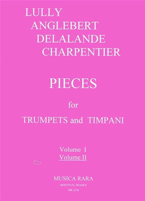 Jean-Baptiste Lully: Stücke für Trompeten und Pauke, Noten