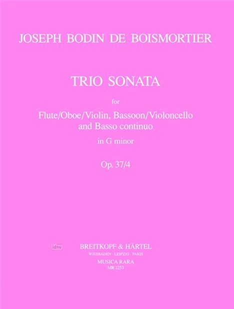 Joseph Bodin de Boismortier: Triosonate in g op. 37/4, Noten