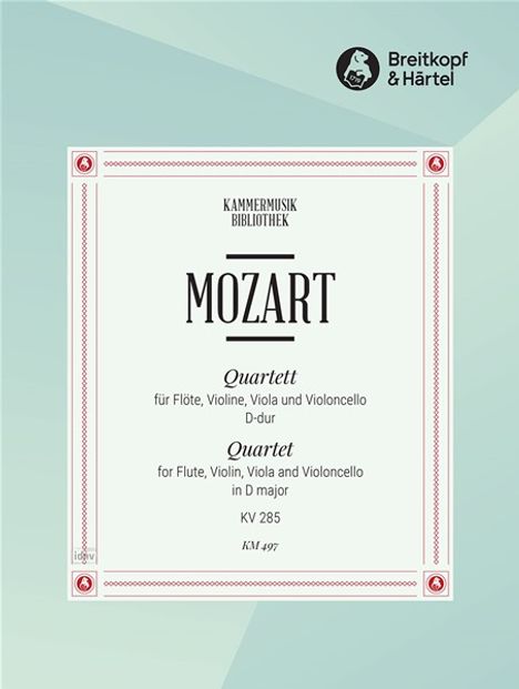 Wolfgang Amadeus Mozart: Flötenquartett D-Dur KV 285, F, Noten