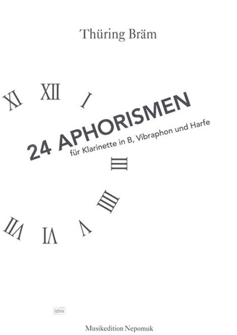 24 Aphorismen, für Klarinette, Vibraphon u. Harfe, Noten