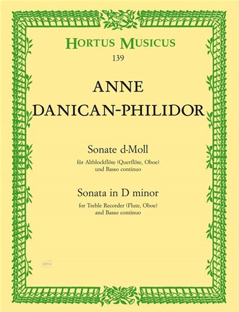 Anne Danican Philidor: Danican-Philidor, An:Son. f. Altblockfl. /SP/E, Noten