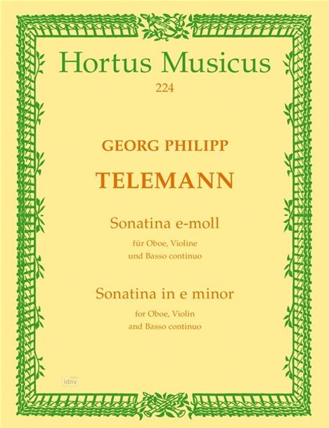 Georg Philipp Telemann: Sonatina für Oboe, Violine (Di, Noten