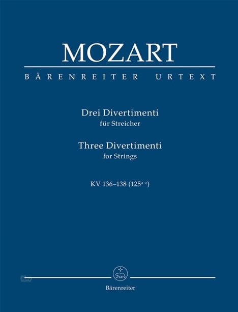 Wolfgang Amadeus Mozart: Mozart,W.A.         :3 Divert... /ST/U /2 V/Va /GH, Noten