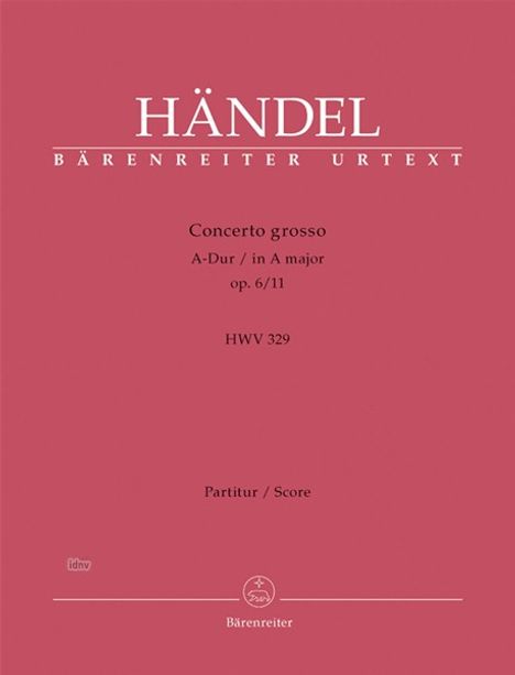 Georg Friedrich Händel: Concerto grosso A-Dur op. 6/11, Noten