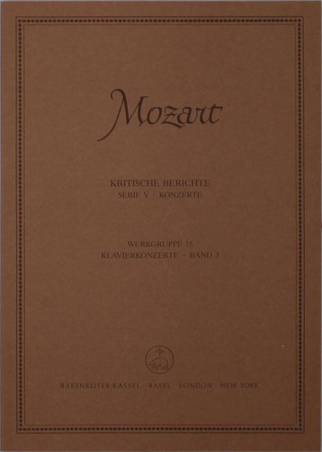 Wolfgang Amadeus Mozart: Klavierkonzerte, Band 3, Noten