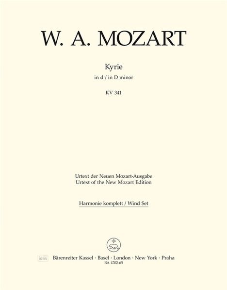 Wolfgang Amadeus Mozart: Kyrie d-Moll KV 341 (368a), Noten