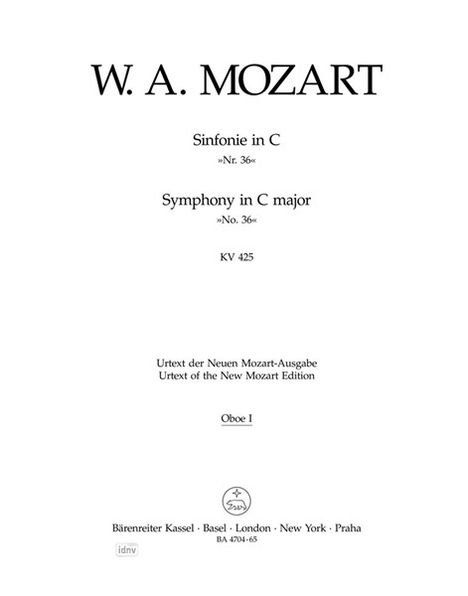 Wolfgang Amadeus Mozart: Sinfonie Nr. 36 C-Dur KV 425 ", Noten