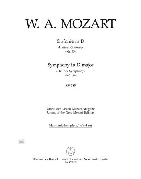 Wolfgang Amadeus Mozart: Sinfonie Nr. 35 D-Dur KV 385 ", Noten