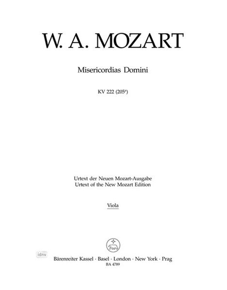 Wolfgang Amadeus Mozart: Misericordias Domini KV 222 (2, Noten