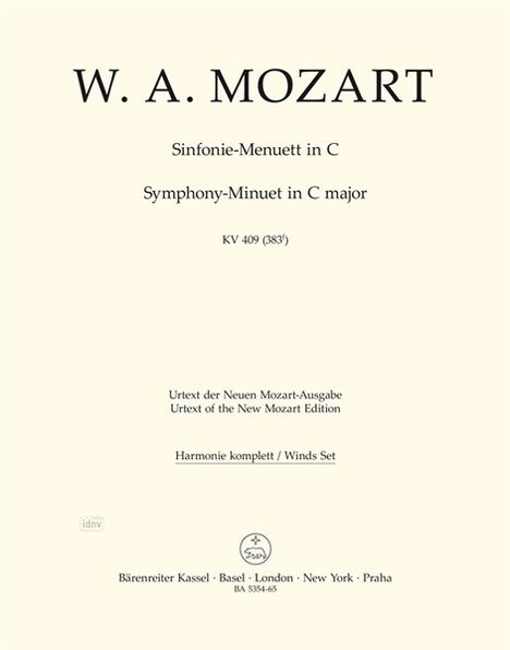 Wolfgang Amadeus Mozart: Sinfonie-Menuett C-Dur KV 409, Noten