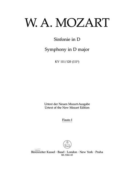 Wolfgang Amadeus Mozart: Sinfonie D-Dur KV 111/120(111a, Noten