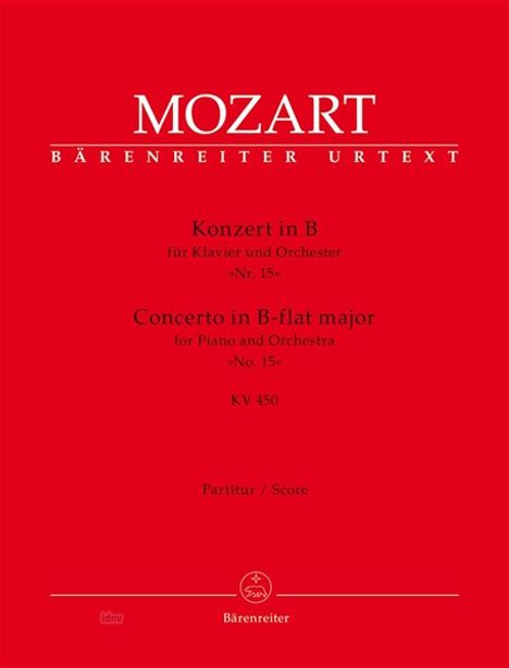 Wolfgang Amadeus Mozart: Konzert für Klavier und Orchester Nr. 15 B-Dur KV 450, Noten