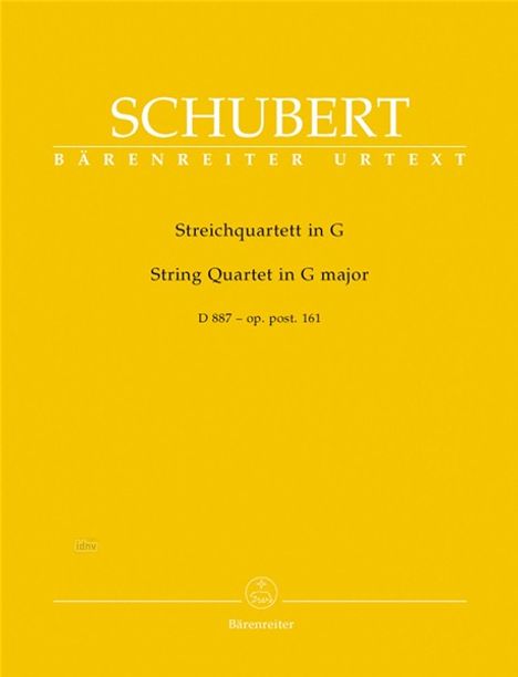 Franz Schubert: Streichquartett G-Dur op. post. 161 D 887, Noten