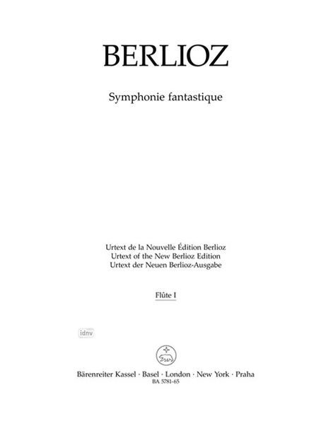 Hector Berlioz: Symphonie fantastique, Noten
